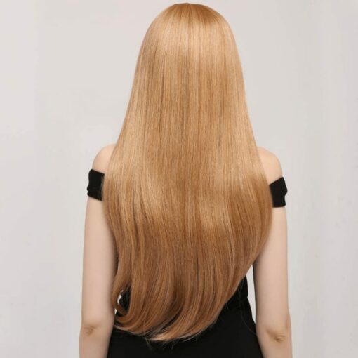 strawberry blonde wig with bangs-long straight 2