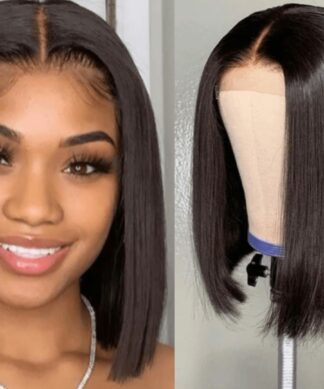 textured Blunt Bob-Wig-Black Straight1