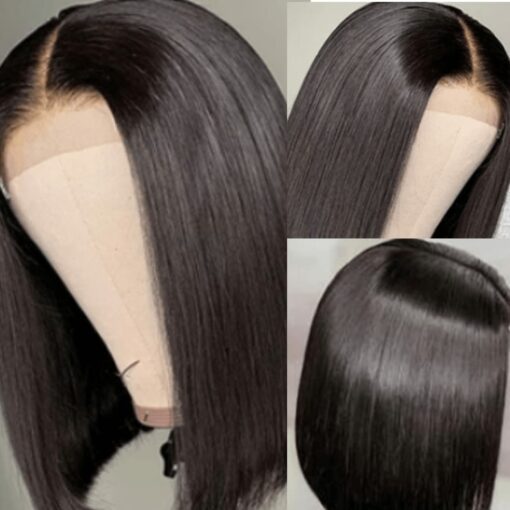 textured Blunt Bob-Wig-Black Straight3