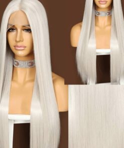 white blonde wig long straight 2