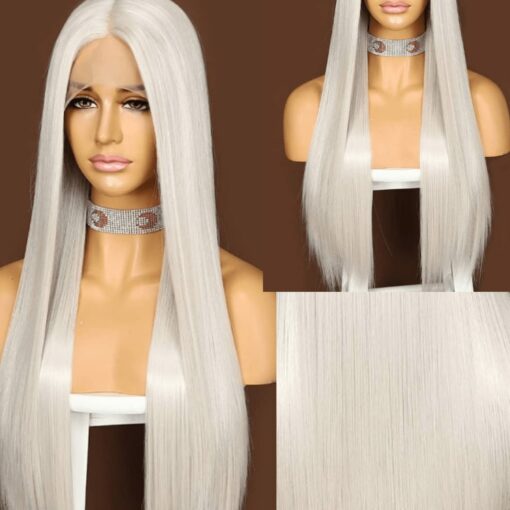 white blonde wig-long straight 2