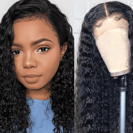 18 inch water wave wig-curly medium black(1)