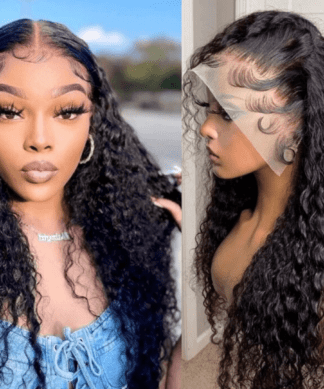20 inch water wave wig-curly long black(1)