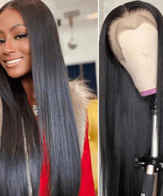 22 inch wig -straight long black(2)