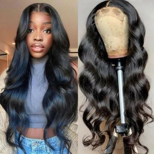 24 inches body waves wig long black wavy1
