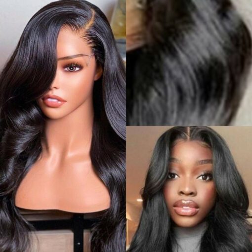24 inches body waves wig long black wavy2