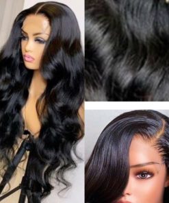 24 inches body waves wig long black wavy3