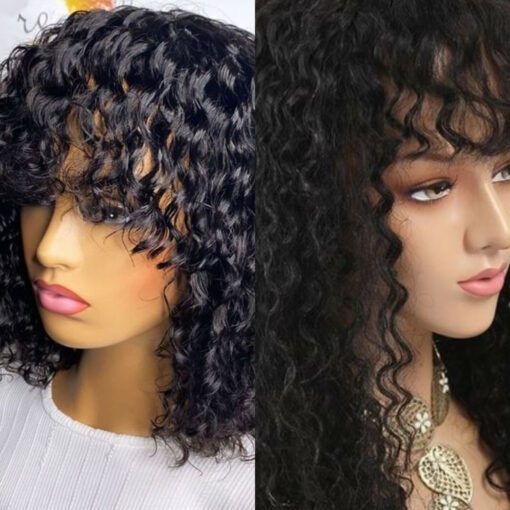 2b curly hair wig-short black1