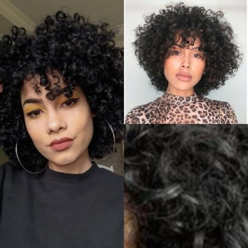 3b curly hair-short black 3