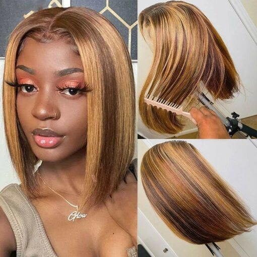 4 27 lace front wigs brown short2