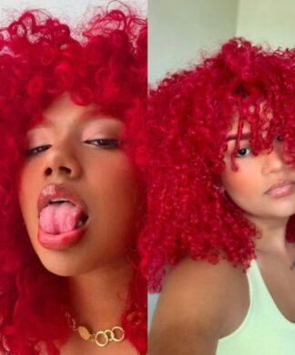 4c hair wig-red curly1