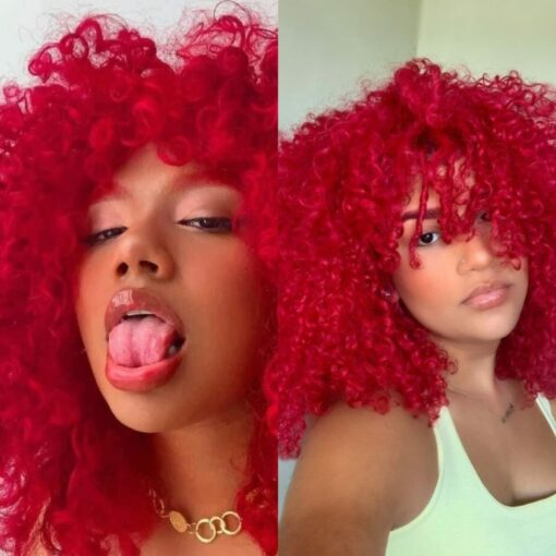 4c hair wig-red curly1