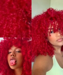 4c hair wig red curly2
