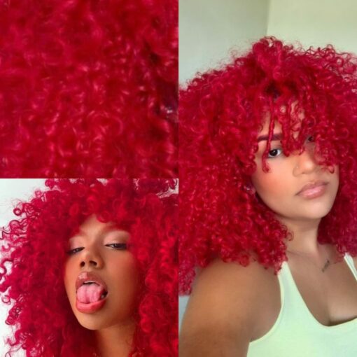 4c hair wig-red curly2