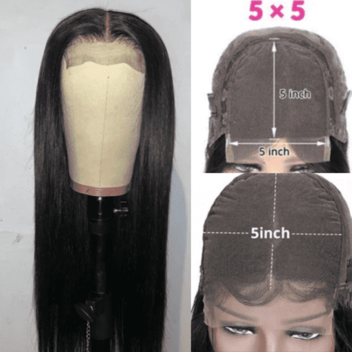 5x5 closure wig-long straight black(3)