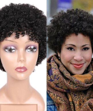 African American short curly hair wig1