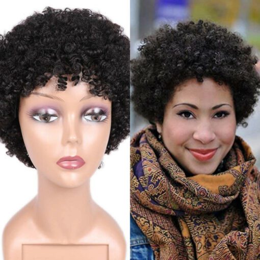 African American short curly hair wig1