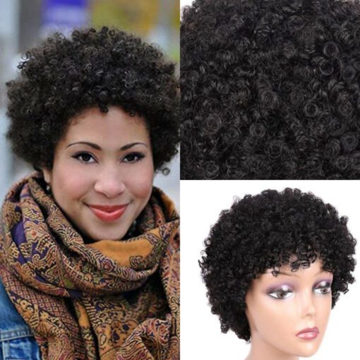 African American short curly hair wig2