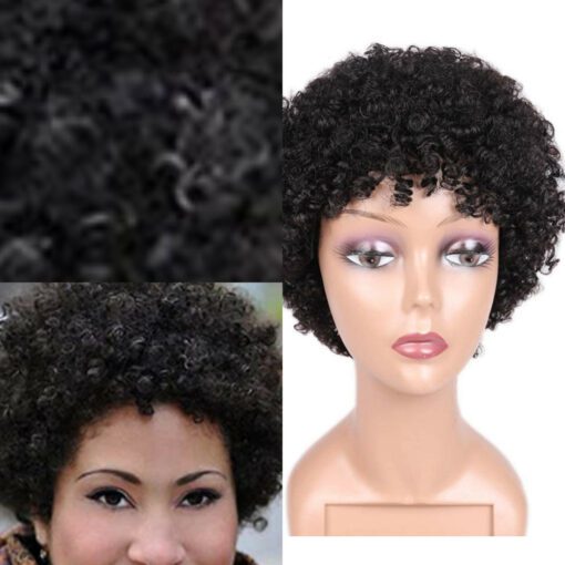African American short curly hair wig3