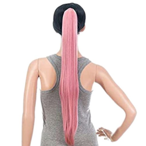 Pink Ponytail Wig 4