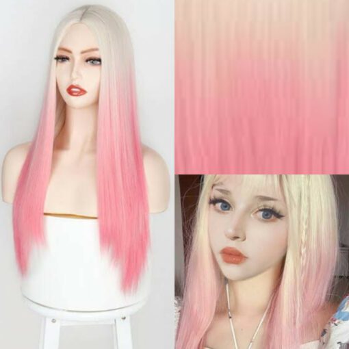 Pink and White Wig2