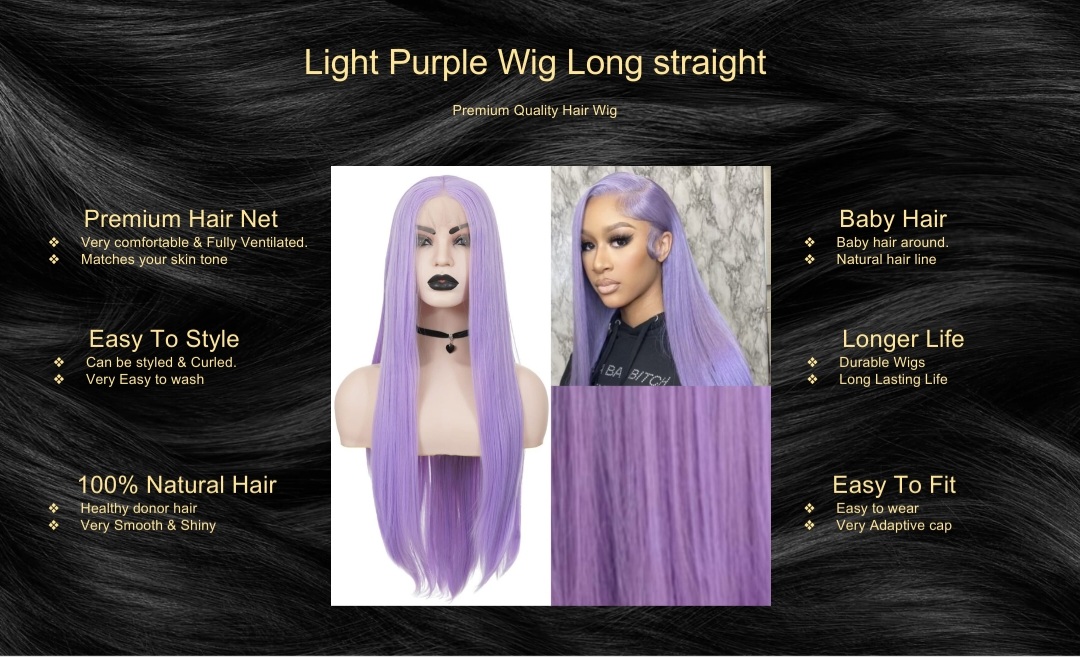 Light Purple Wig Long straight