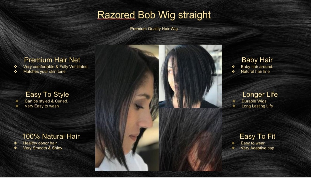 Razored Bob Wig straight