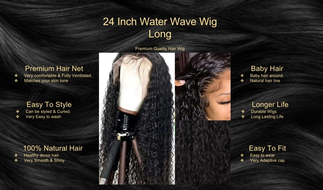 24 Inch Water Wave Wig Long
