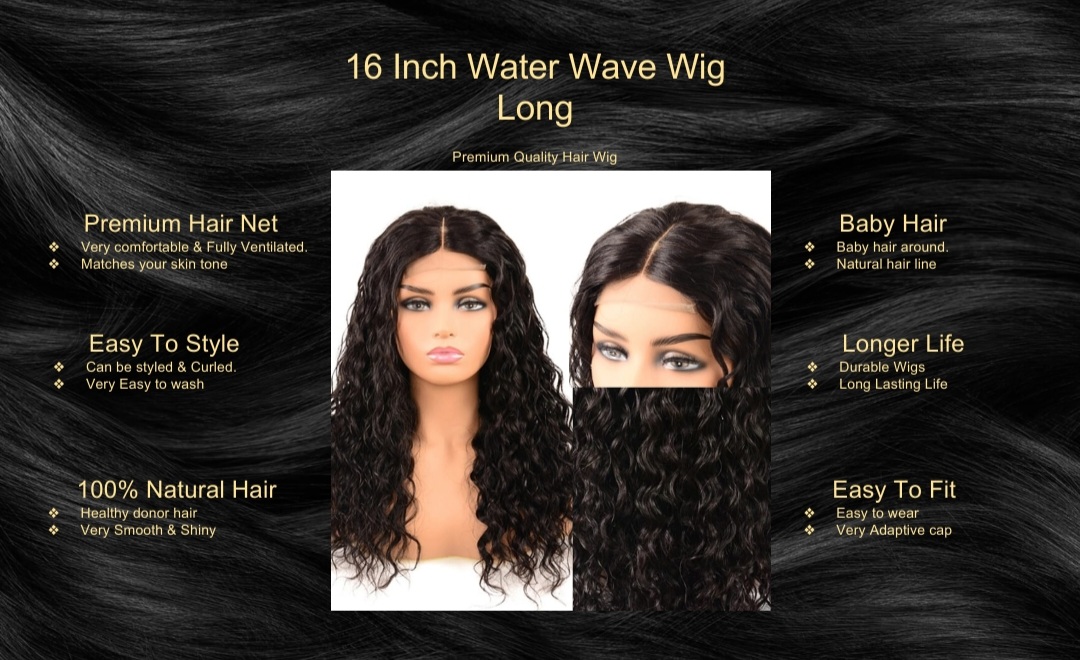 16 Inch Water Wave Wig Long