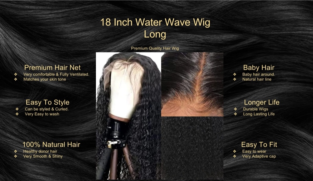 18 Inch Water Wave Wig Long