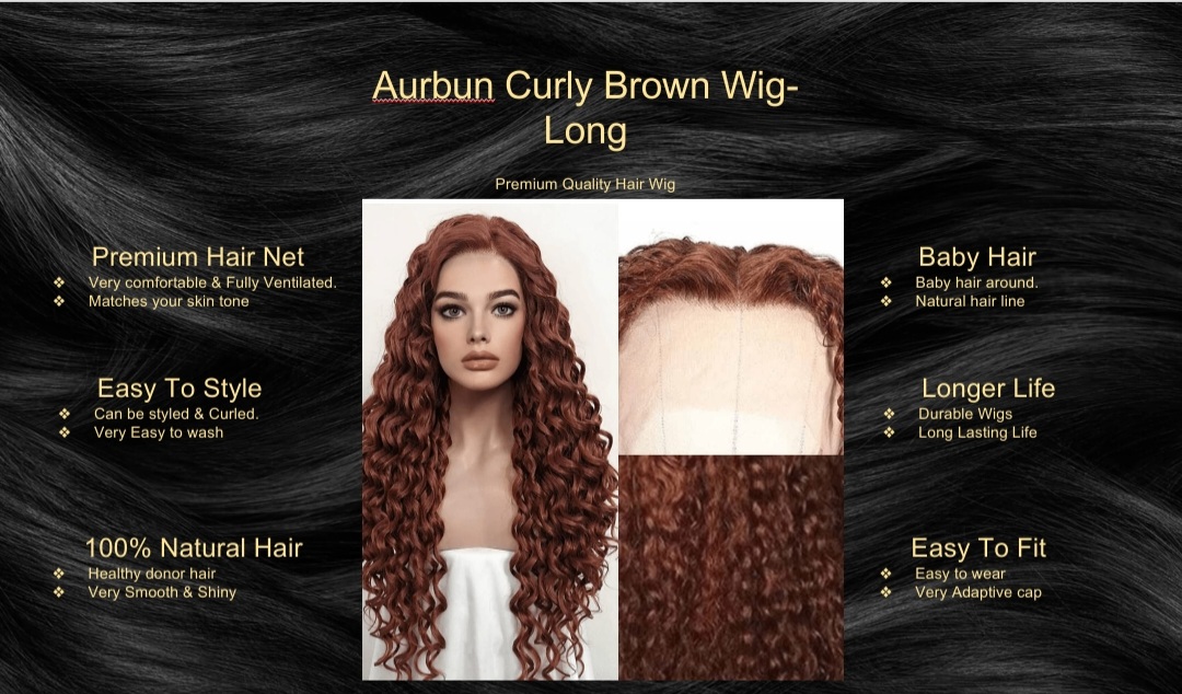 Aurbun Curly Brown Wig-Long