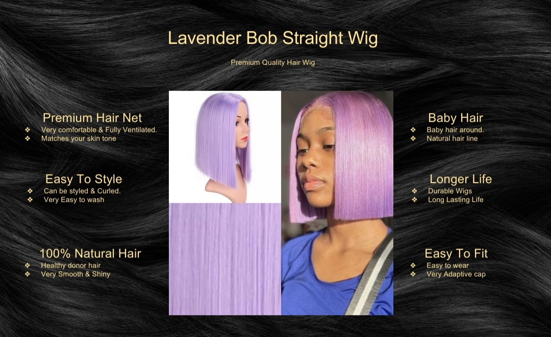 Lavender Bob Straight Wig