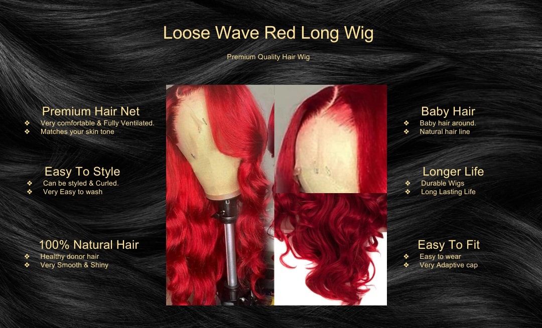 Loose Wave Red Long Wig