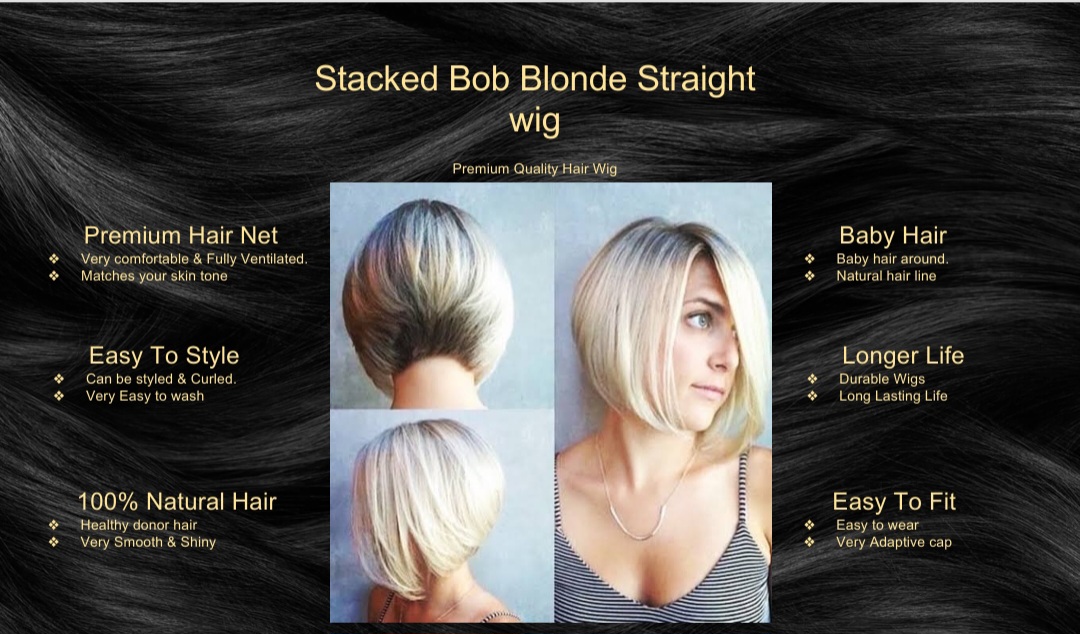 Stacked Bob Blonde Straight wig