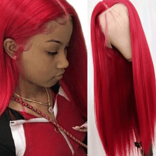 cherry red wig-straight long(1)