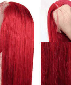 cherry red wig straight long3