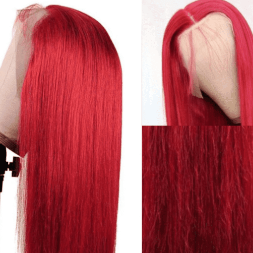 cherry red wig-straight long(3)