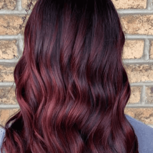 curly hair lob burgundy medium2