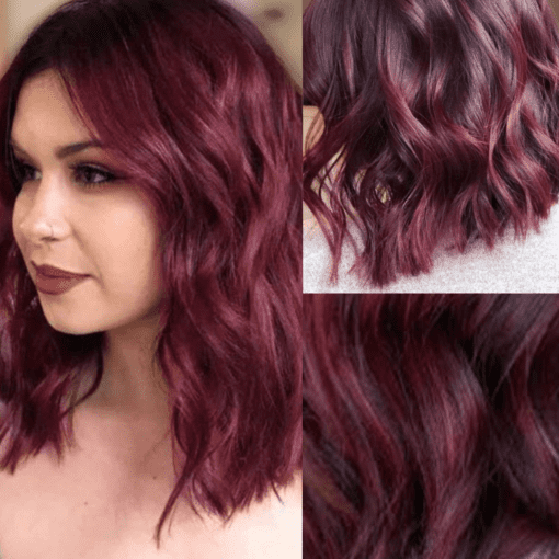 curly hair lob burgundy medium4