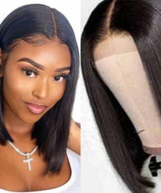 edgy black Bob wig-straight1