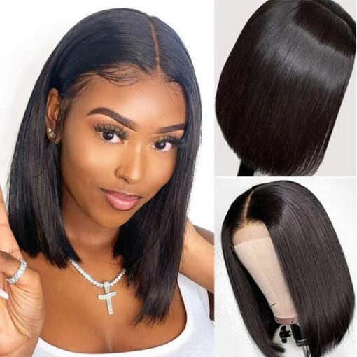 edgy black Bob wig-straight3