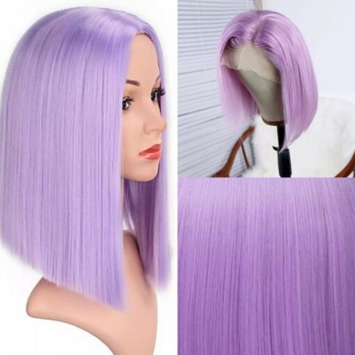 lavender bob wig straight3