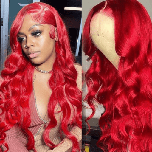 loose wave wig red long1