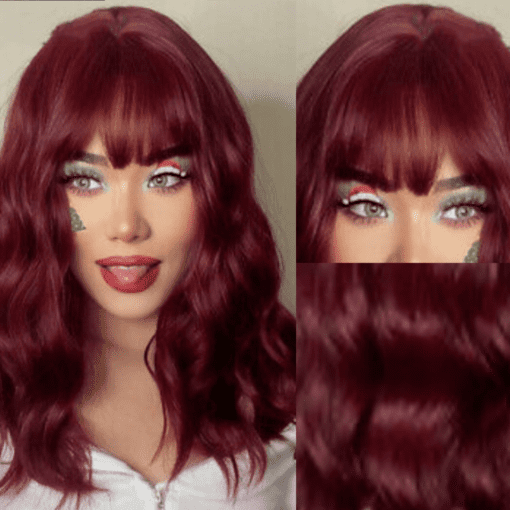 medium length wavy hair with bangs red-(2)