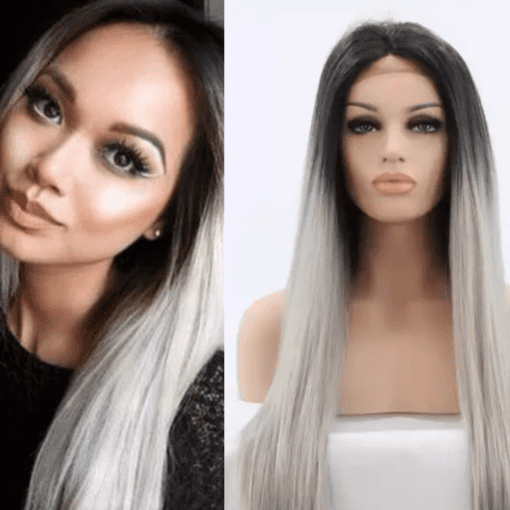 silver ombre wig straight long1