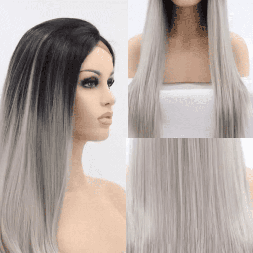 silver ombre wig straight long3