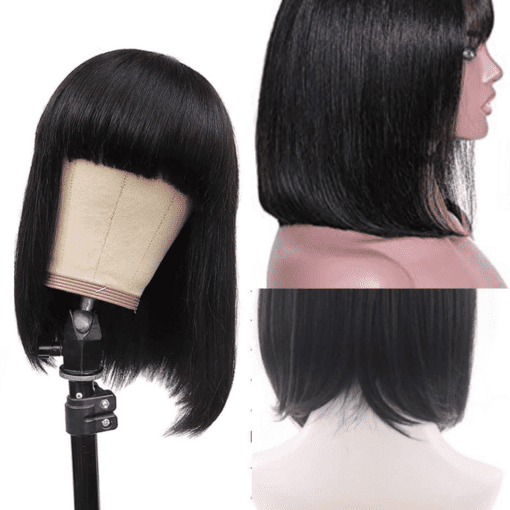 sleek bob with bangs-short black straight(3)