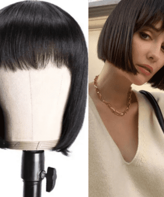 sliced bob with bangs-short black straight(1)