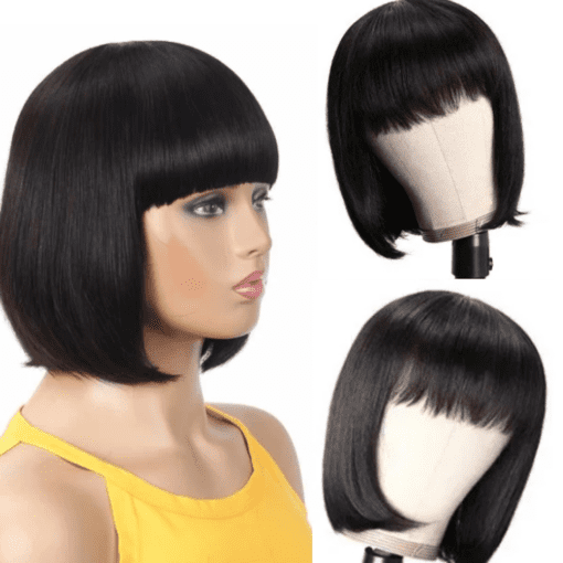 sliced bob with bangs-short black straight(2)