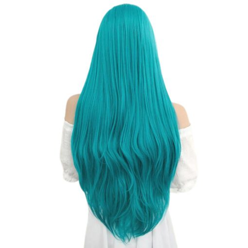 teal lace frontal wig long straight4